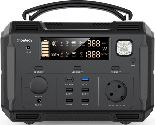 Зарядная станция CHOETECH 500W Portable Power Station (BS004) - фото - интернет-магазин электроники и бытовой техники TTT