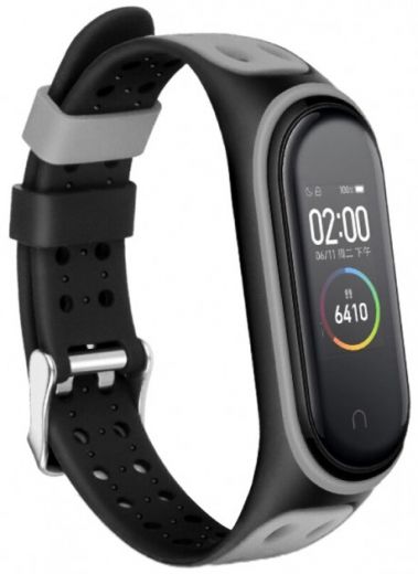 Ремінець BeCover Colour Style для Xiaomi Mi Smart Band 5 (705155) Black-Gray - фото - інтернет-магазин електроніки та побутової техніки TTT