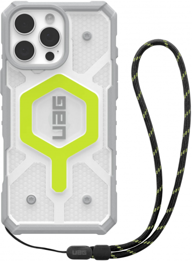 Накладка UAG для Apple iPhone 16 Pro Pathfinder Clear Magsafe Bundle (1144641BV01) Active Neon Lanyard - фото - интернет-магазин электроники и бытовой техники TTT