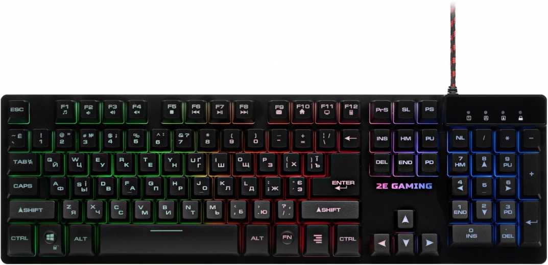 Клавиатура проводная 2E Gaming KG280 LED Ukr USB (2E-KG280UB) Black - фото - интернет-магазин электроники и бытовой техники TTT