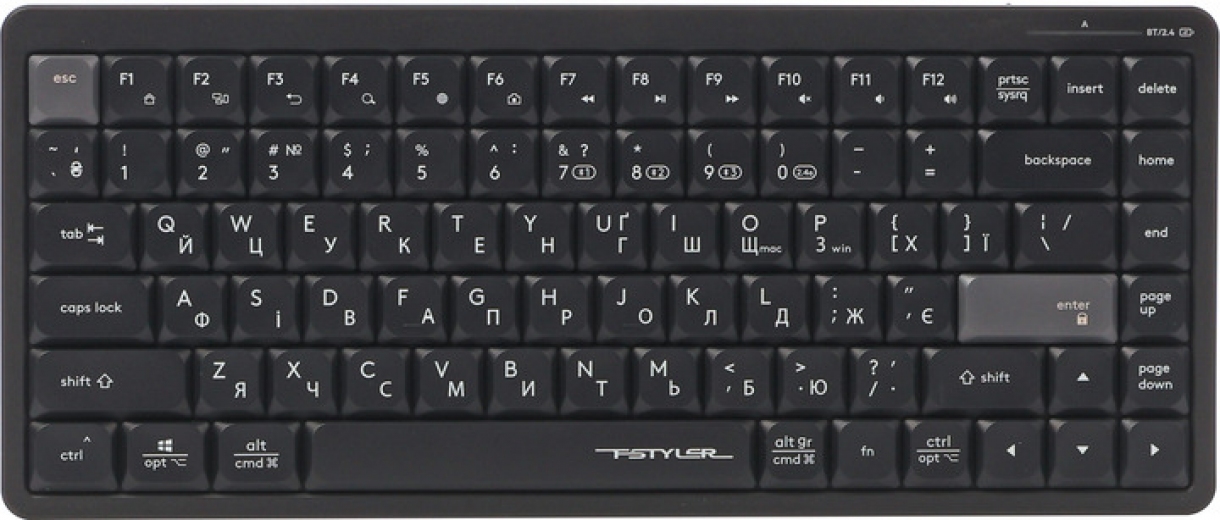 Клавіатура бездротова A4Tech FBX53C Wireless/Bluetooth (4711421001908) Black  - фото - інтернет-магазин електроніки та побутової техніки TTT