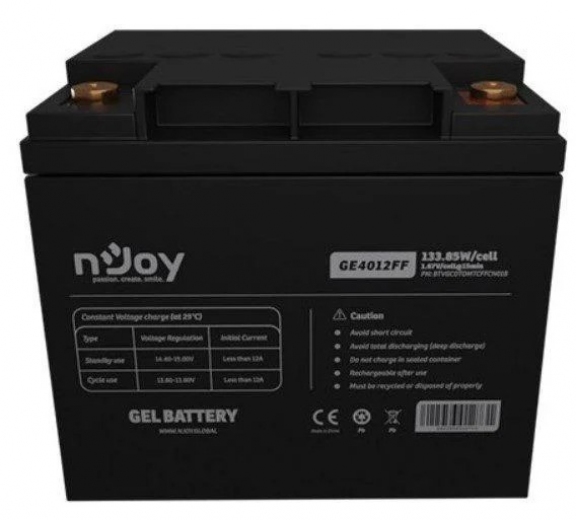 Аккумуляторная батарея nJoy GE4012FF 12V 40AH (BTVGCDTOMTCFFCN01B) GEL - фото Аккумуляторная батарея nJoy GE4012FF 12V 40AH (BTVGCDTOMTCFFCN01B) GEL - фото - интернет-магазин электроники и бытовой техники TTT
