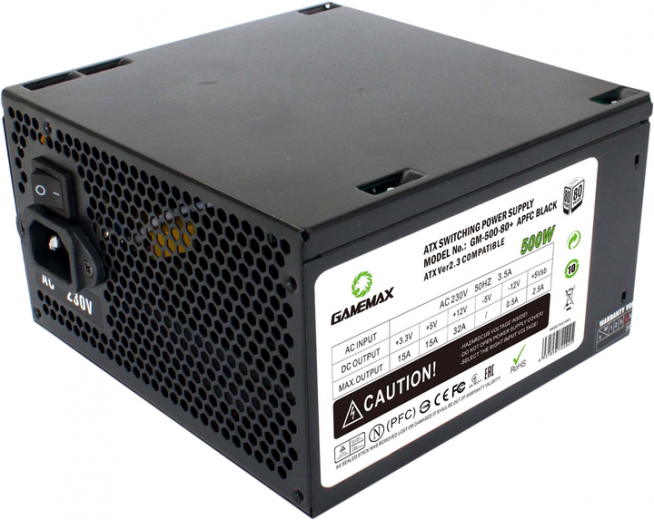 Блок питания GameMax GM-500 80+ APFC 500W Black - фото - интернет-магазин электроники и бытовой техники TTT