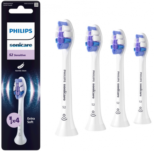 Насадки для зубной щетки PHILIPS Sonicare HX6054/87 Sensitive - фото - интернет-магазин электроники и бытовой техники TTT