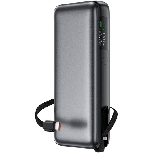 УМБ Acefast M22 20000mAh 130W PD/QC3.0 build-in cable Black/Gray - фото - интернет-магазин электроники и бытовой техники TTT