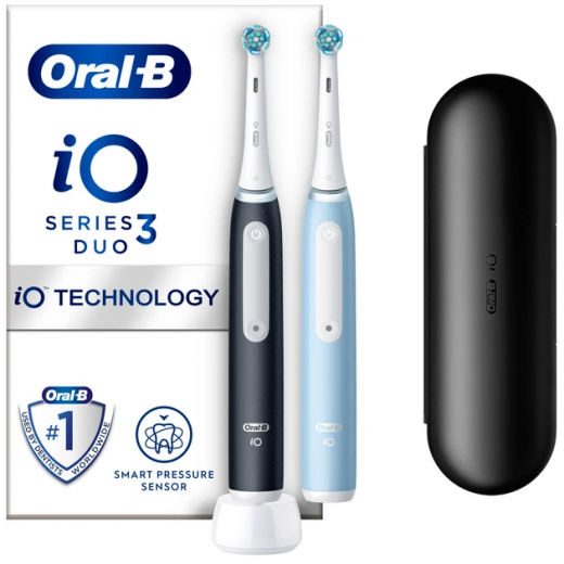 Набір електричних зубних щіток Oral-B iO3 + Футляр (8006540731772) - фото - інтернет-магазин електроніки та побутової техніки TTT