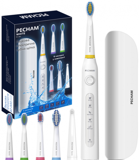 Электрическая зубная щетка PECHAM Travel PC-081 (0290119080509) White  - фото - интернет-магазин электроники и бытовой техники TTT