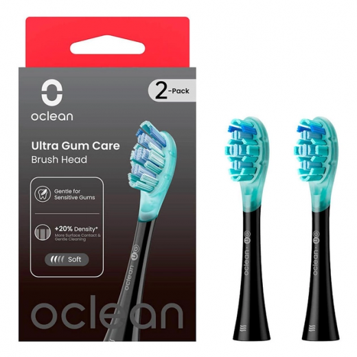 Насадки для електричної зубної щітки Oclean Ultra Gum Care 2шт Black - фото - інтернет-магазин електроніки та побутової техніки TTT