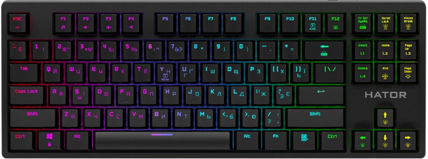 Клавіатура дротова Hator Rockfall EVO TKL Optical Kailh USB (HTK-630) Black - фото - інтернет-магазин електроніки та побутової техніки TTT