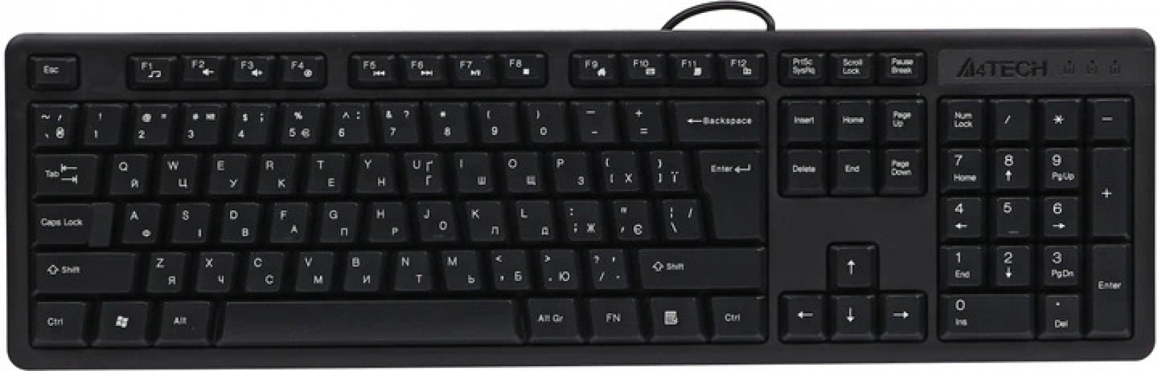 Клавиатура проводная A4Tech KKS-3 USB Black - фото - интернет-магазин электроники и бытовой техники TTT