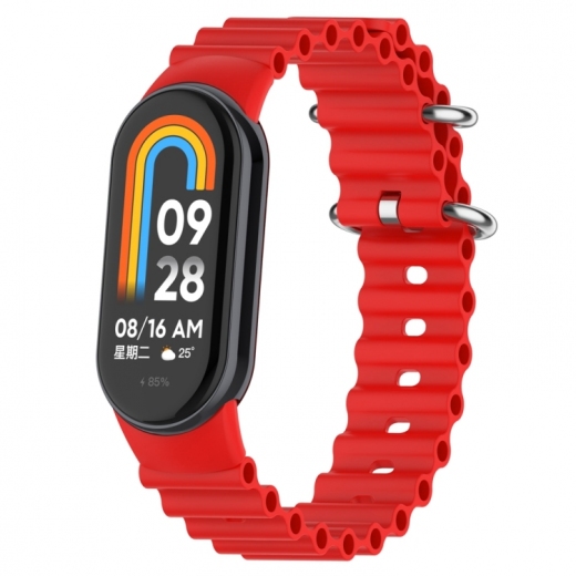 Ремешок BeCover Wave Style для Xiaomi Mi Smart Band 8 / 9 / 10 (714359) Red - фото - интернет-магазин электроники и бытовой техники TTT