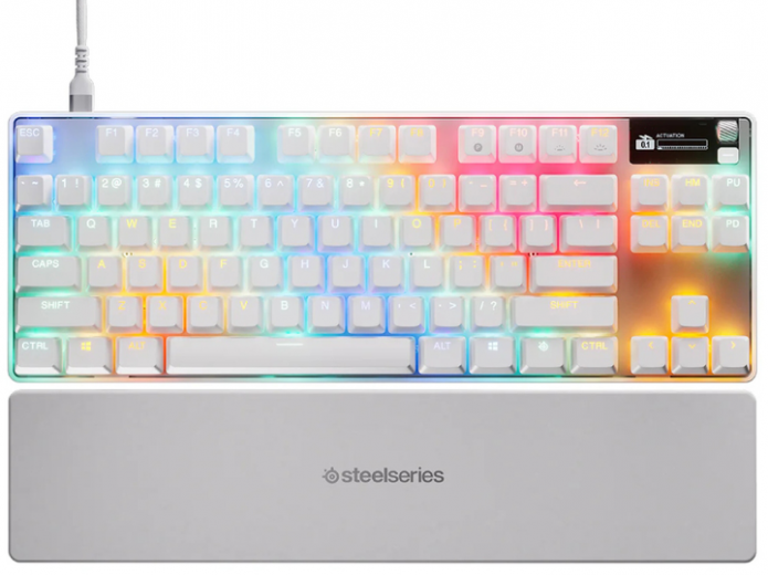 Клавіатура дротова SteelSeries Apex Pro TKL Gen 3 UA HyperMagnetic OmniPoint 3.0 OLED USB (SS64898) White  - фото Клавіатура дротова SteelSeries Apex Pro TKL Gen 3 UA HyperMagnetic OmniPoint 3.0 OLED USB (SS64898) White  - фото - інтернет-магазин електроніки та побутової техніки TTT