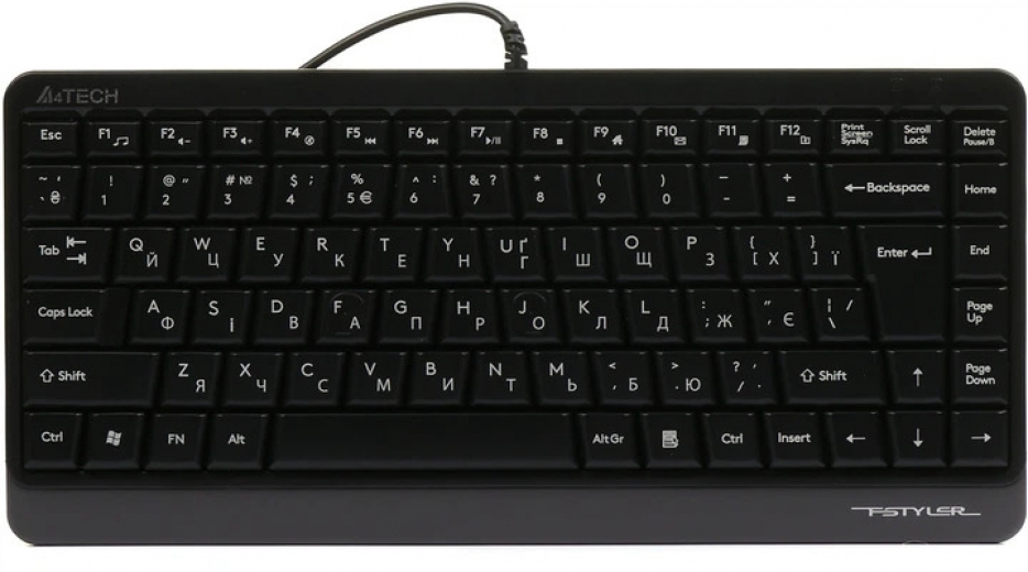 Клавиатура проводная A4Tech FKS11 USB Grey/Black  - фото - интернет-магазин электроники и бытовой техники TTT