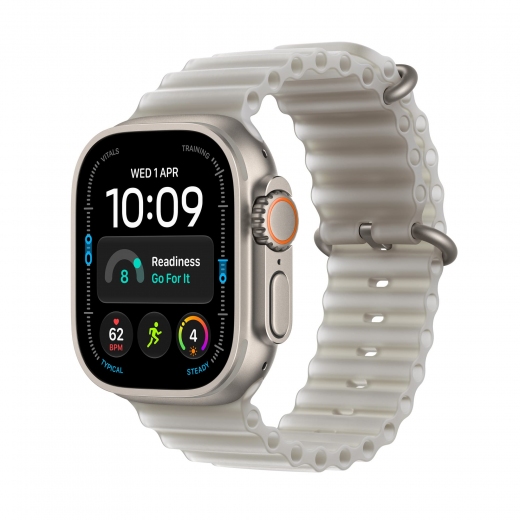 Apple Watch Ultra 4 GPS + Cellular 49mm Natural Titanium Case with Translucent Grey Ocean Band (MJAD4QI/A) - фото - интернет-магазин электроники и бытовой техники TTT