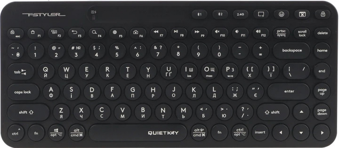 Клавіатура бездротова A4Tech FBK36C AS Bluetooth/Wireless (4711421000222) Black  - фото - інтернет-магазин електроніки та побутової техніки TTT