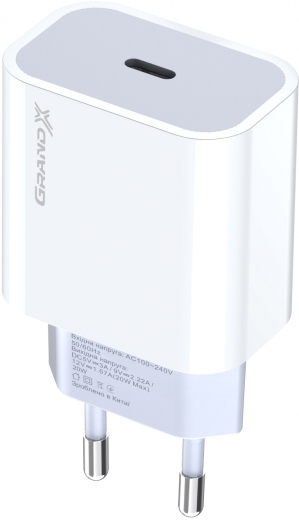 Сетевое зарядное устройство Grand-X CH-770 USB-C 20W PD3.0, QC4.0 White - фото Сетевое зарядное устройство Grand-X CH-770 USB-C 20W PD3.0, QC4.0 White - фото - интернет-магазин электроники и бытовой техники TTT