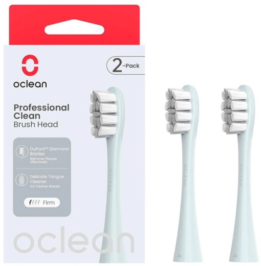 Насадки для электрической зубной щетки Oclean Professional clean 2шт Silver - фото - интернет-магазин электроники и бытовой техники TTT
