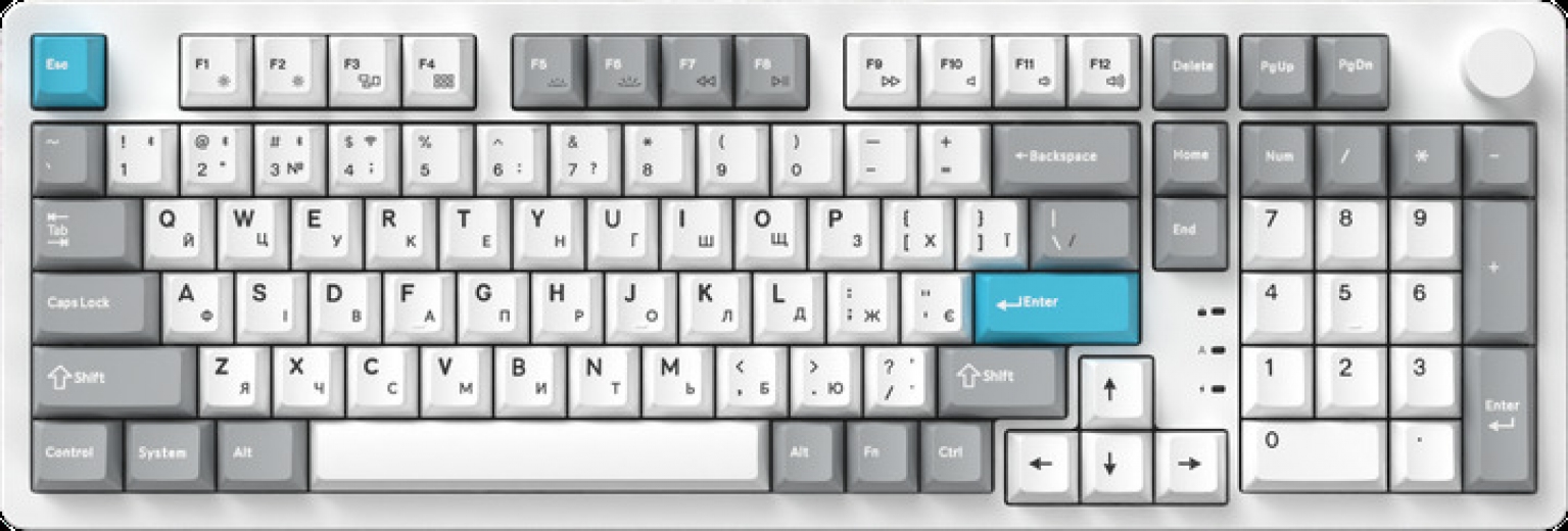 Клавіатура бездротова GamePro Asgard Drakkar Keychron Super Red Switch Wireless/Bluetooth/USB (MK305WH) White  - фото - інтернет-магазин електроніки та побутової техніки TTT