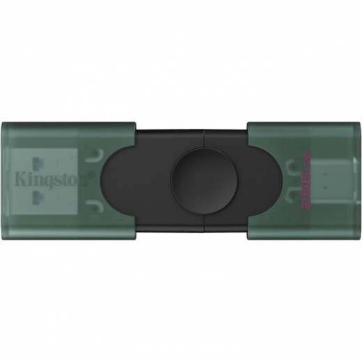 USB флеш накопитель Kingston DataTraveler Duo 256GB USB 3.2 Gen 1 + Type-C (DTDEG2/256GB) Black/Green - фото - интернет-магазин электроники и бытовой техники TTT