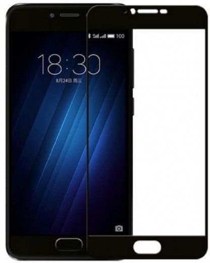 Захисне скло Full Screen Meizu M5c Black - фото - інтернет-магазин електроніки та побутової техніки TTT