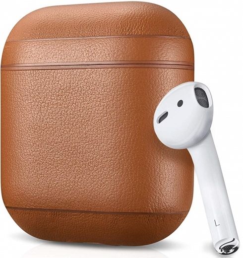 Чехол Airpods Leather case Brown - фото - интернет-магазин электроники и бытовой техники TTT