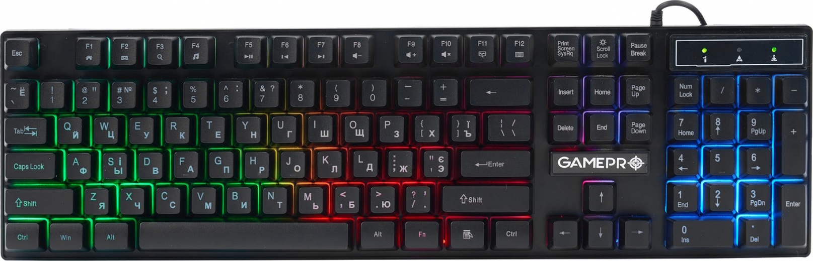 Клавиатура проводная GamePro GK296 USB RGB Black - фото - интернет-магазин электроники и бытовой техники TTT