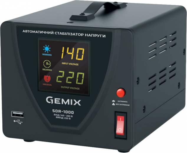 Стабилизатор напряжения Gemix SDR-1000 (SDR1000.700W) - фото Стабилизатор напряжения Gemix SDR-1000 (SDR1000.700W) - фото - интернет-магазин электроники и бытовой техники TTT