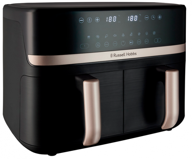 Мультипечь Russell Hobbs Satisfry Air Dual Basket Black and Champagne 27680-56 - фото - интернет-магазин электроники и бытовой техники TTT