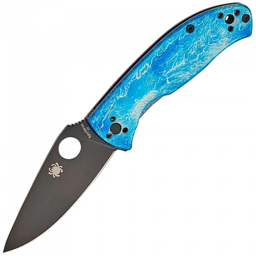 Нож складной Spyderco Tenacious, D-2, Titanium Blue - фото - интернет-магазин электроники и бытовой техники TTT