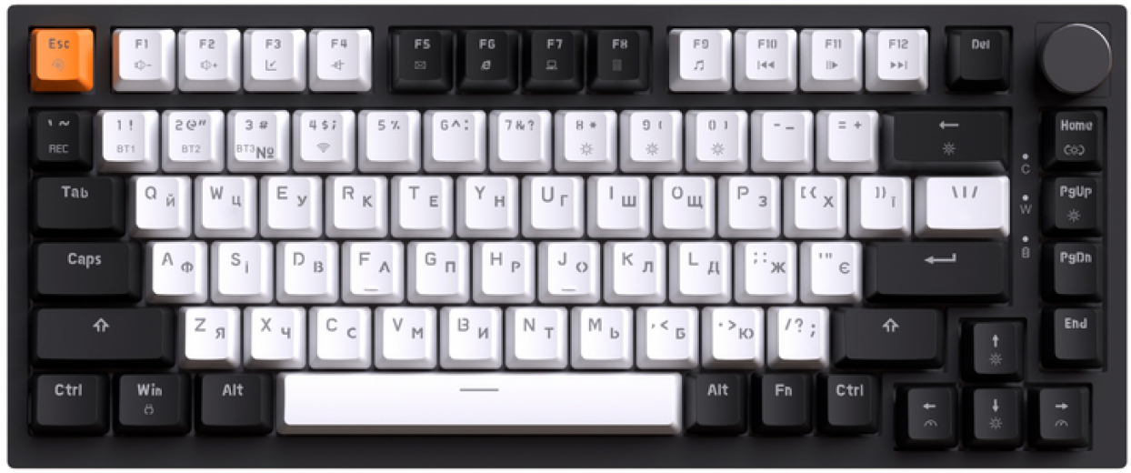 Клавіатура бездротова GamePro Asgard Valhalla MK160B Pro 75% RGB Wireless/Bluetooth/USB Black - фото - інтернет-магазин електроніки та побутової техніки TTT