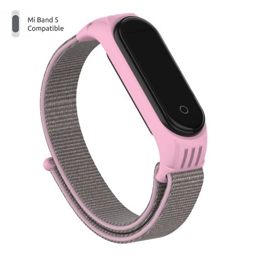 Ремінець нейлоновий Armorstandart для Xiaomi Mi Band 5 (ARM56872) Pink - фото - інтернет-магазин електроніки та побутової техніки TTT