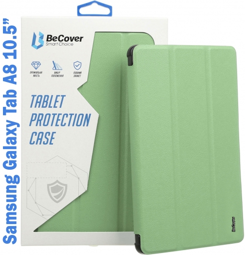 Чохол BeCover Soft Edge з кріпленням для стилуса для Samsung Galaxy Tab A8 10.5 (2021) SM-X200 / SM-X205 (708332) Green - фото - інтернет-магазин електроніки та побутової техніки TTT