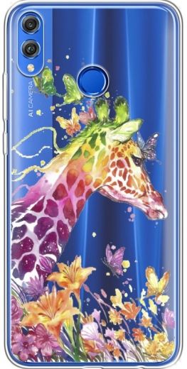 Накладка U-Print Honor 8X Colorful Giraffe - фото - интернет-магазин электроники и бытовой техники TTT