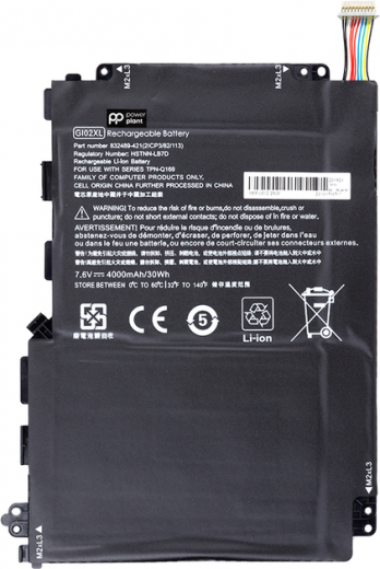 Акумулятор PowerPlant для ноутбуків HP Pavilion X2 12 GI02XL 7.6 В 4000 мА*год (NB461738) - фото - інтернет-магазин електроніки та побутової техніки TTT