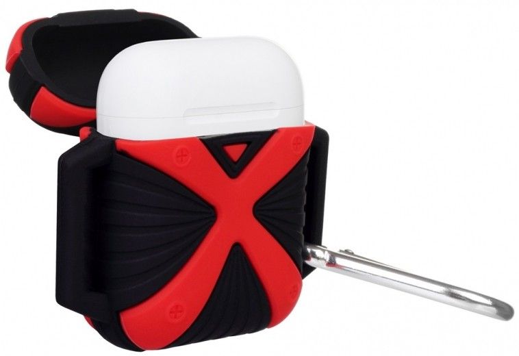 Чехол X-HuWei i-Smile для Apple AirPods IPH1443 (702335) Black/Red - фото - интернет-магазин электроники и бытовой техники TTT