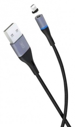 Кабель USB XO NB125 lightning 1m 2A Magnetic Black - фото Кабель USB XO NB125 lightning 1m 2A Magnetic Black - фото - інтернет-магазин електроніки та побутової техніки TTT