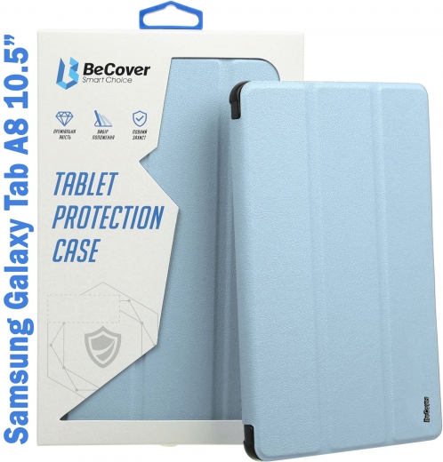 Чохол BeCover Soft Edge з кріпленням для стилуса для Samsung Galaxy Tab A8 10.5 (2021) SM-X200 / SM-X205 (708331) Light Blue - фото - інтернет-магазин електроніки та побутової техніки TTT