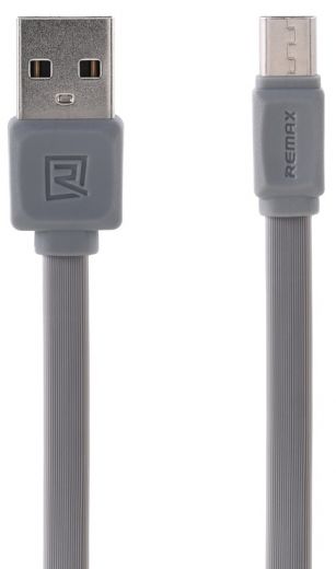 Кабель USB Remax RC-129m microUSB 1m 2.4A Grey - фото - інтернет-магазин електроніки та побутової техніки TTT