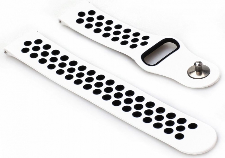 Ремінець BeCover Vents Style для Honor MagicWatch 2 / Huawei Watch 3 Pro Classic 46mm (707073) White-Black - фото - інтернет-магазин електроніки та побутової техніки TTT