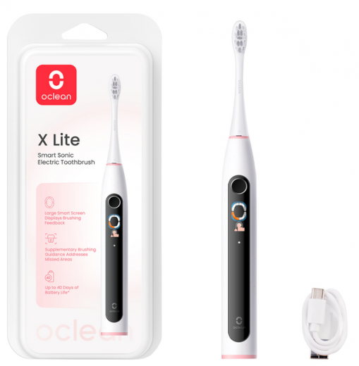 Электрическая зубная щетка Oclean X Lite Grey - фото Электрическая зубная щетка Oclean X Lite Grey - фото - интернет-магазин электроники и бытовой техники TTT
