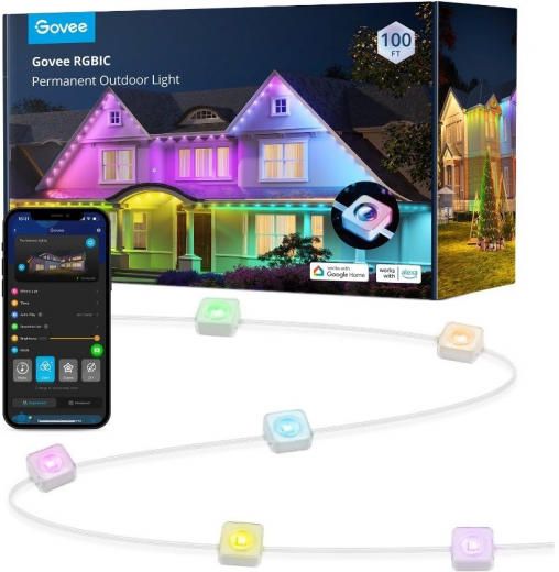 Гірлянда Smart LED Govee H705A Permanent Outdoor Lights RGB, IP67, 30м, прозорий кабель (H705A3D1) - фото - інтернет-магазин електроніки та побутової техніки TTT