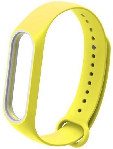 Ремешок для Xiaomi Mi Band 3/4 Yellow/White - фото - интернет-магазин электроники и бытовой техники TTT