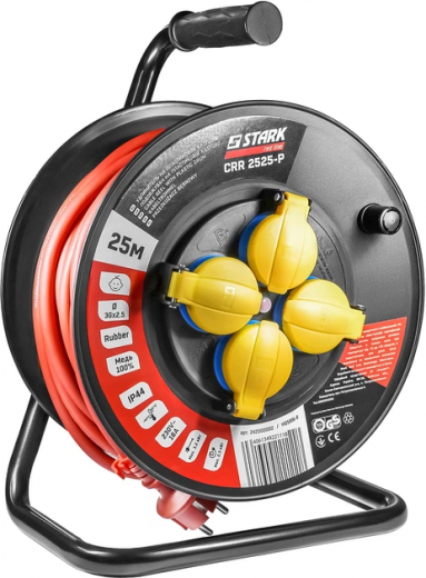 Подовжувач на котушці Stark CRR 2525-P 4 розетки 25 м (242000002) - фото - інтернет-магазин електроніки та побутової техніки TTT