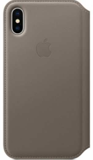 Панель Apple Leather Folio iPhone X Light Grey - фото - інтернет-магазин електроніки та побутової техніки TTT