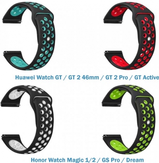 Набір ремінців 4 кольори BeCover Vents Style для Huawei Watch GT/GT 2 46mm/GT 2 Pro/GT Active/Honor Watch Magic 1/2/GS Pro/Dream (706540) Girl  - фото - інтернет-магазин електроніки та побутової техніки TTT