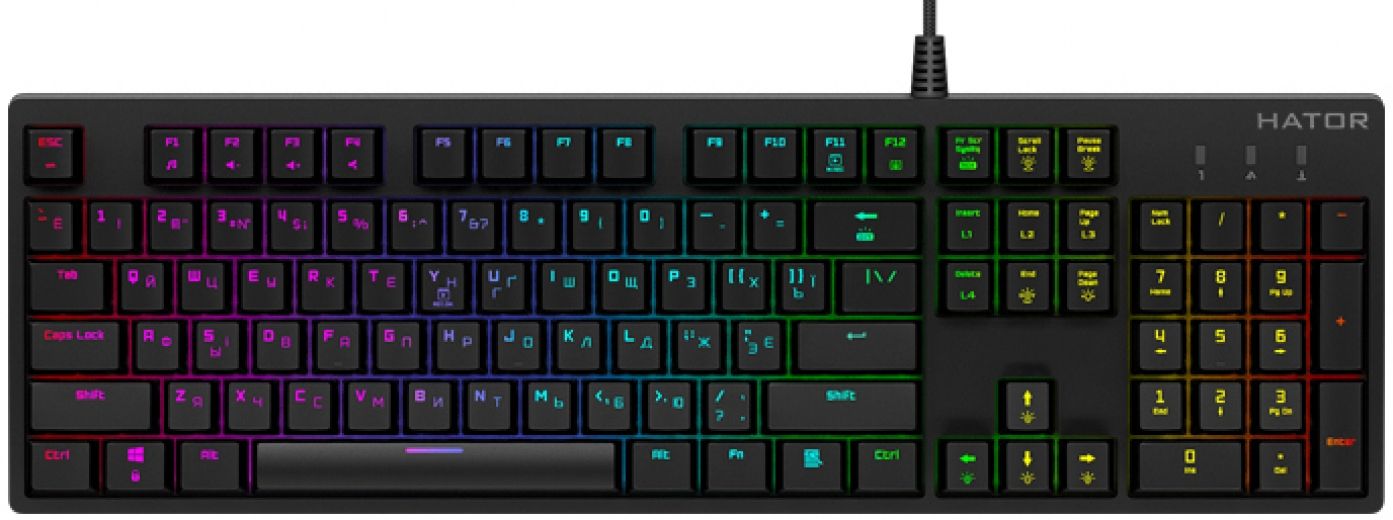 Клавіатура дротова Hator Rockfall EVO Optical Kailh USB (HTK-610) - фото - інтернет-магазин електроніки та побутової техніки TTT