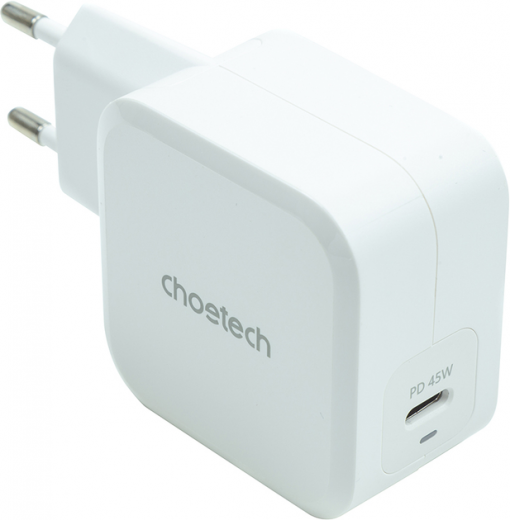 Мережевий зарядний пристрій Choetech GaN USB Type-C 45W PD 3.0 QC 3.0 PPS (PD8007) White  - фото Мережевий зарядний пристрій Choetech GaN USB Type-C 45W PD 3.0 QC 3.0 PPS (PD8007) White  - фото - інтернет-магазин електроніки та побутової техніки TTT