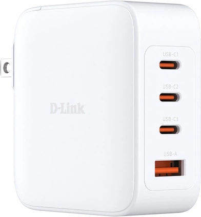 Сетевое зарядное устройство D-Link 140W GaN 3хUSB-С, 1xUSB-A (DCF-141) White  - фото - интернет-магазин электроники и бытовой техники TTT