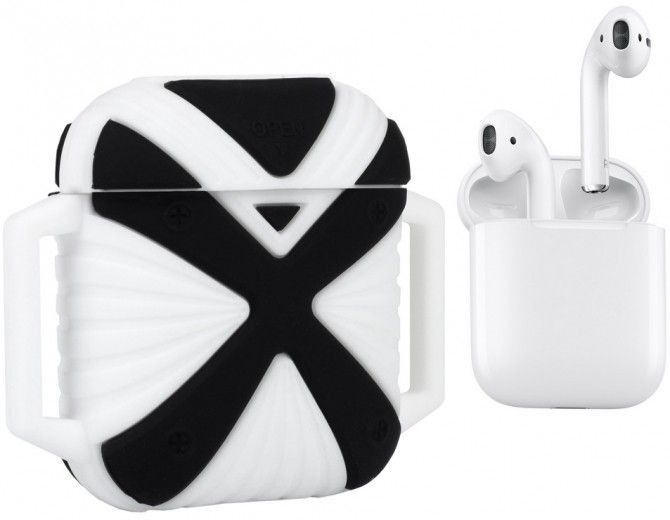 Чехол X-HuWei i-Smile для Apple AirPods IPH1443 (702333) Black/White - фото - интернет-магазин электроники и бытовой техники TTT