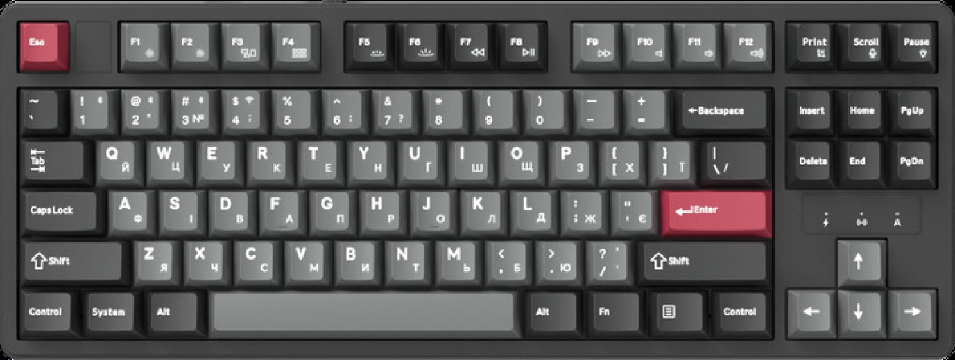 Клавиатура беспроводная GamePro Asgard Ragnar Keychron Super Red Switch Wireless/Bluetooth/USB (MK285BK) Black  - фото - интернет-магазин электроники и бытовой техники TTT